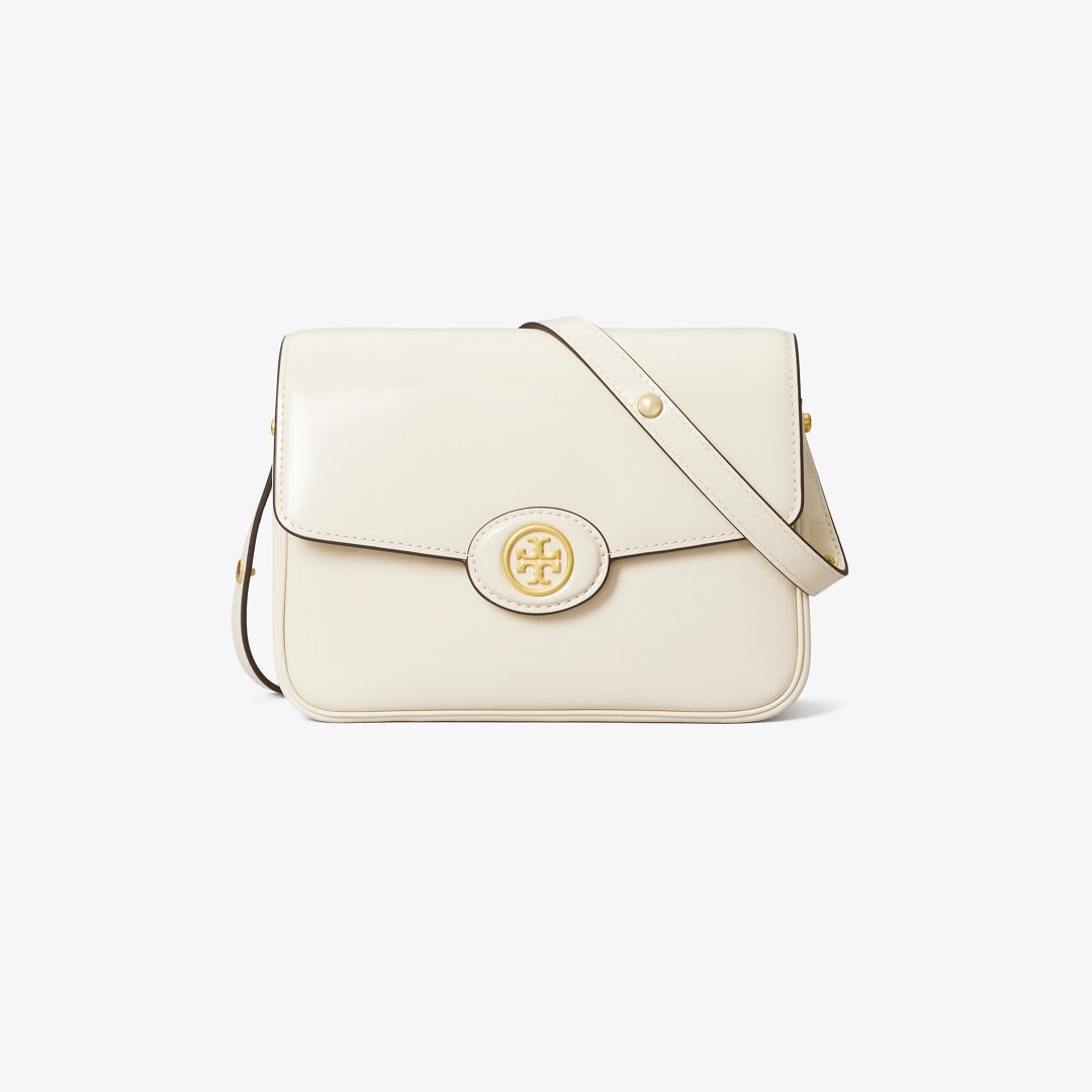 Tory Burch Robinson Spazzolato Shoulder Bag SHEA BUTTER