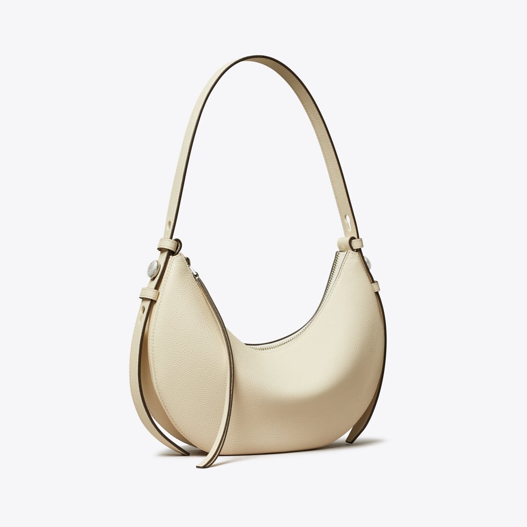 Tory Burch Romy Half Moon Bag Light Cream
