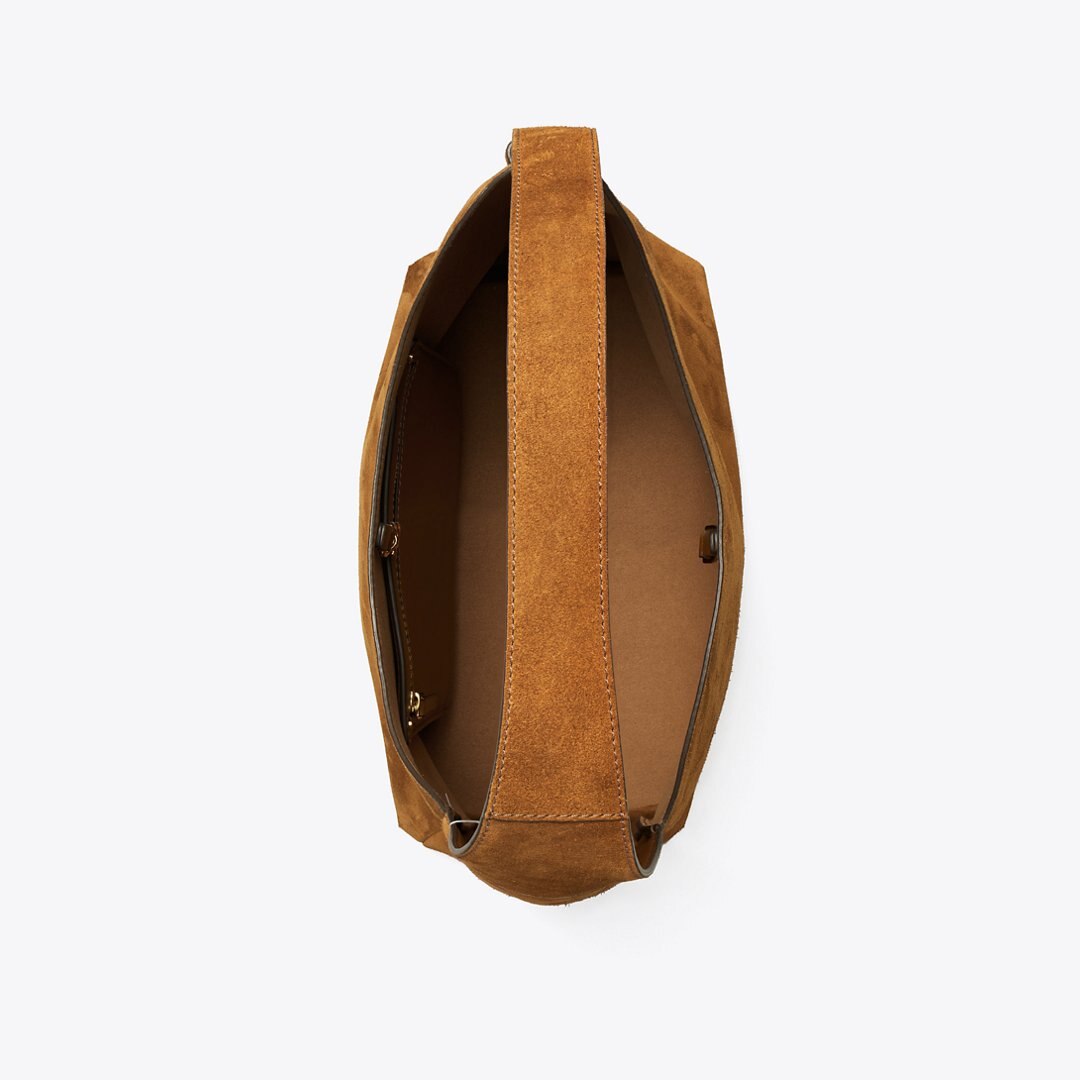 Tory Burch Romy Suede Hobo Bag Caramel
