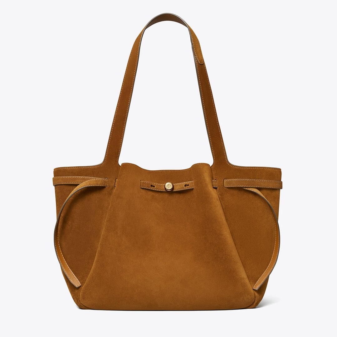 Tory Burch Romy Suede Tote Cognac