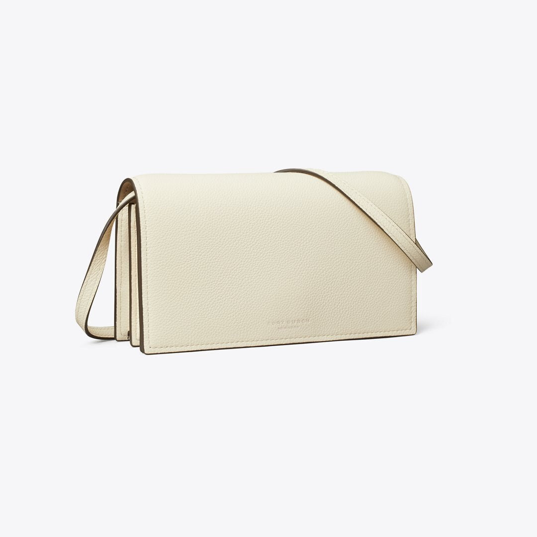 Tory Burch Romy Wallet Crossbody Light Cream