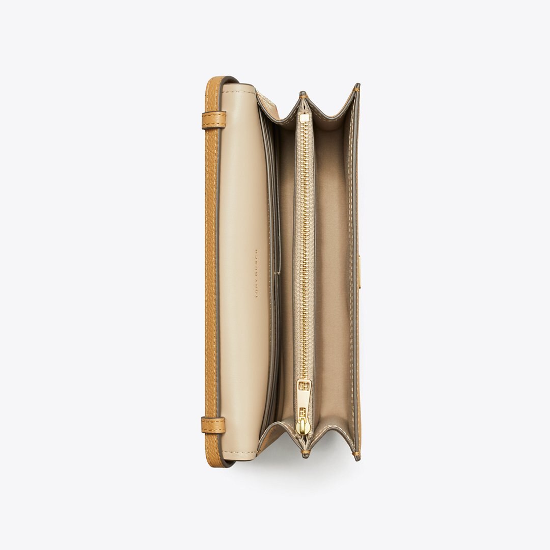 Tory Burch Romy Wallet Crossbody Tiramisu