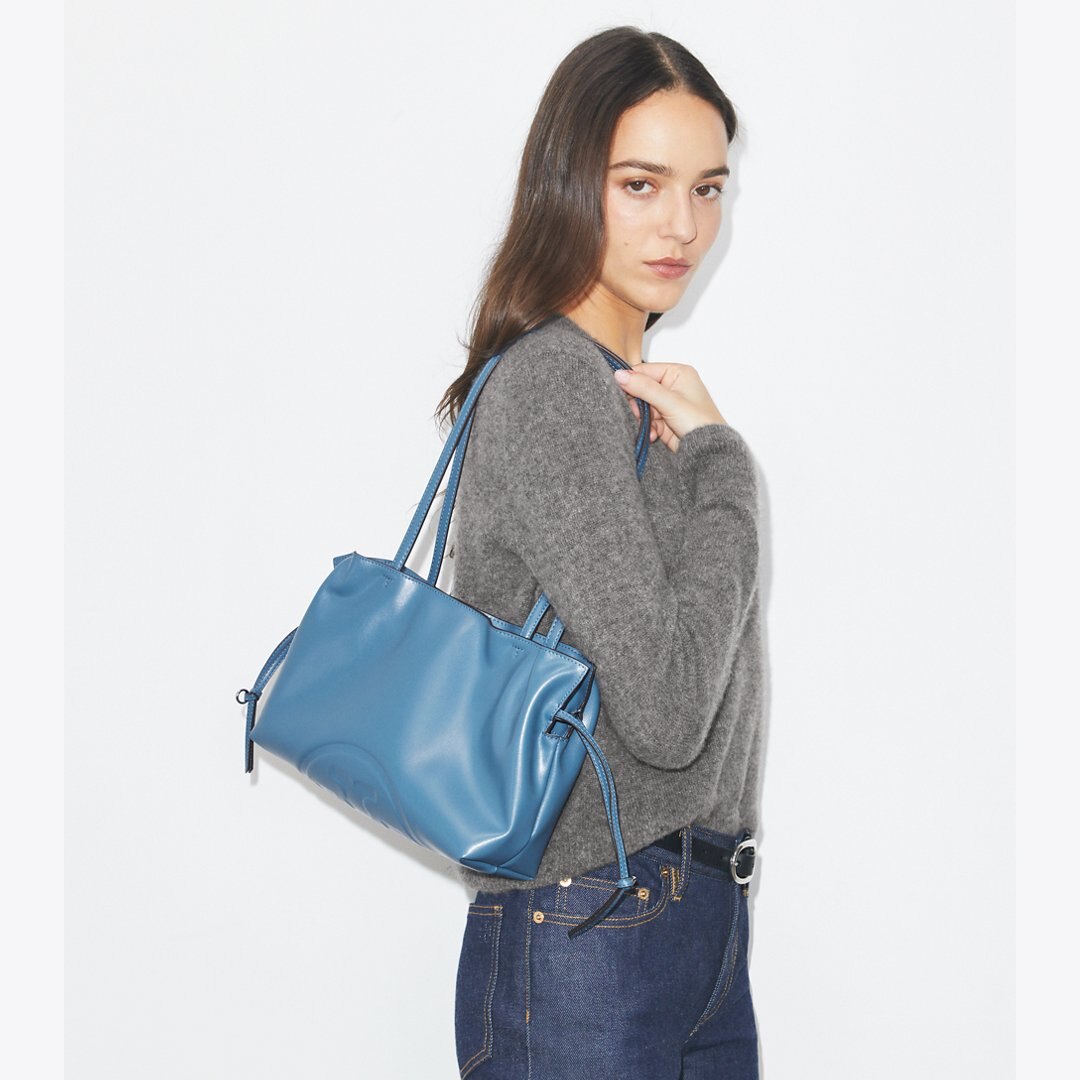Tory Burch Small Ella natuura Drawstring Tote Electric Blue