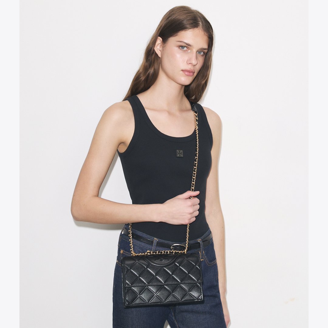 Tory Burch Small Fleming Shoulder Bag Black