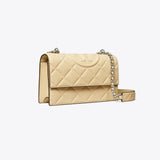 Tory Burch Small Fleming Shoulder Bag Vanilla Soft Serve