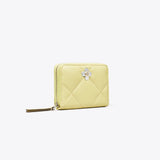 Tory Burch Small Kira Diamond Quilt Clover Zip-Around Wallet Frozen Zest