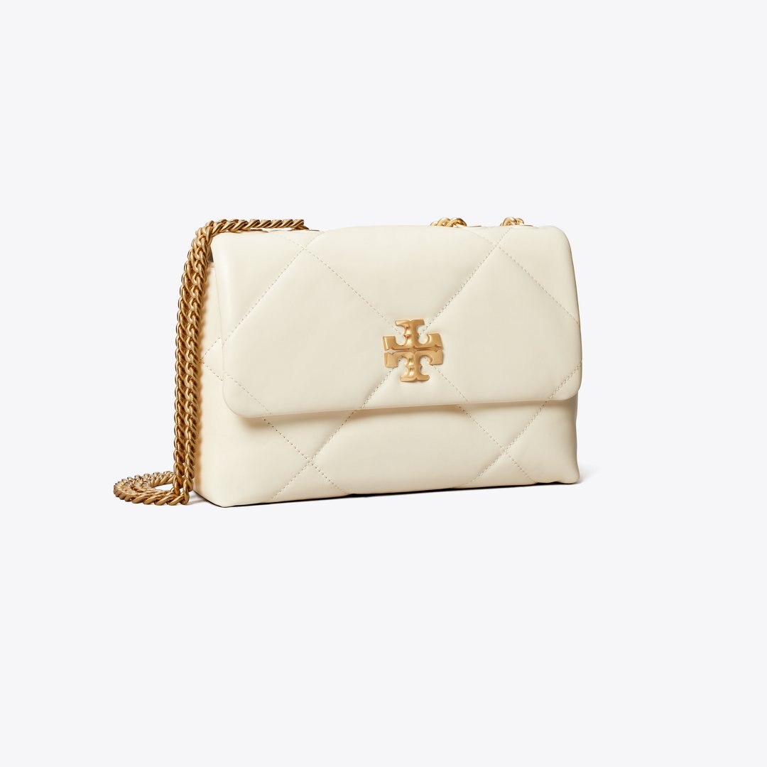 Tory Burch Small Kira Diamond Quilt Shoulder Bag Warm White