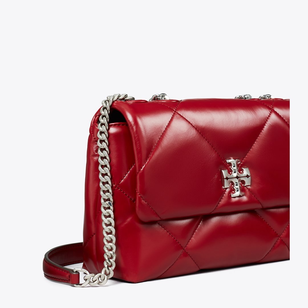 Tory Burch Small Kira Diamond Quilt Shoulder Bag Red