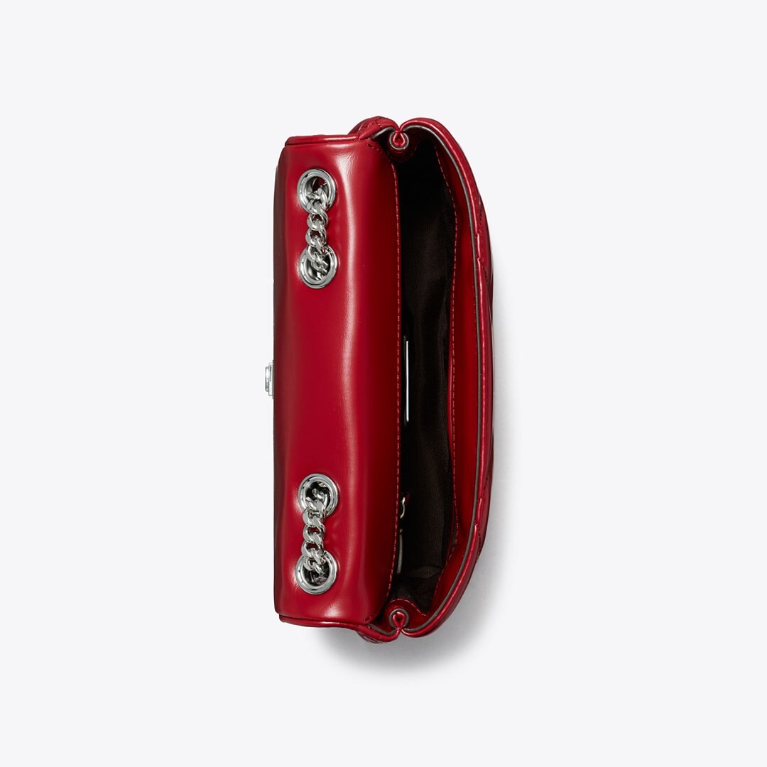 Tory Burch Small Kira Diamond Quilt Shoulder Bag Red