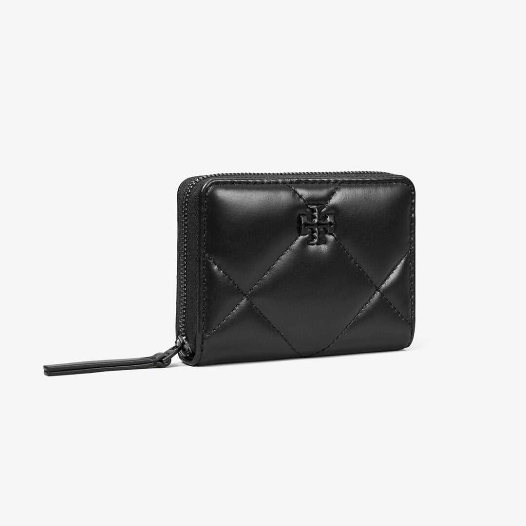 Tory Burch Small Kira Diamond Quilt Wallet Black