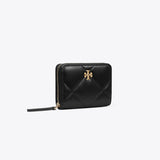 Tory Burch Small Kira Diamond Quilt Zip-Around Wallet Black