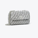 Tory Burch Small Kira Woven Shoulder Bag Silver