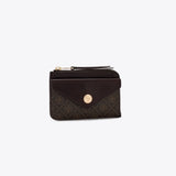 Tory Burch T Monogram Coated Canvas Envelope Zip Card Case French Press