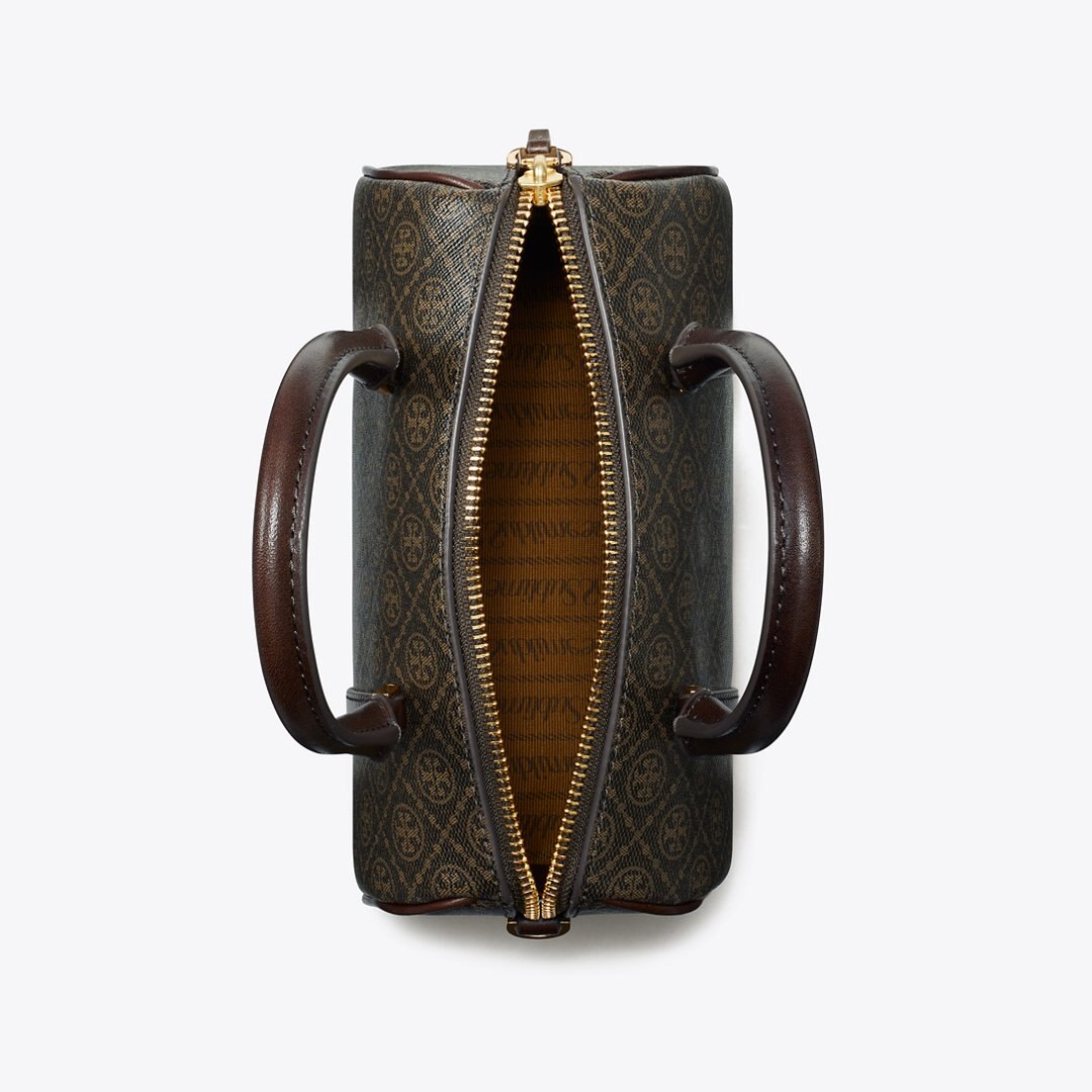 Tory Burch T Monogram Coated Canvas Petite Barrel Bag French Press