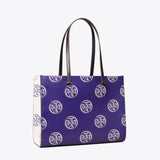 Tory Burch T Monogram Contrast Embossed Tote Ballpoint Blue