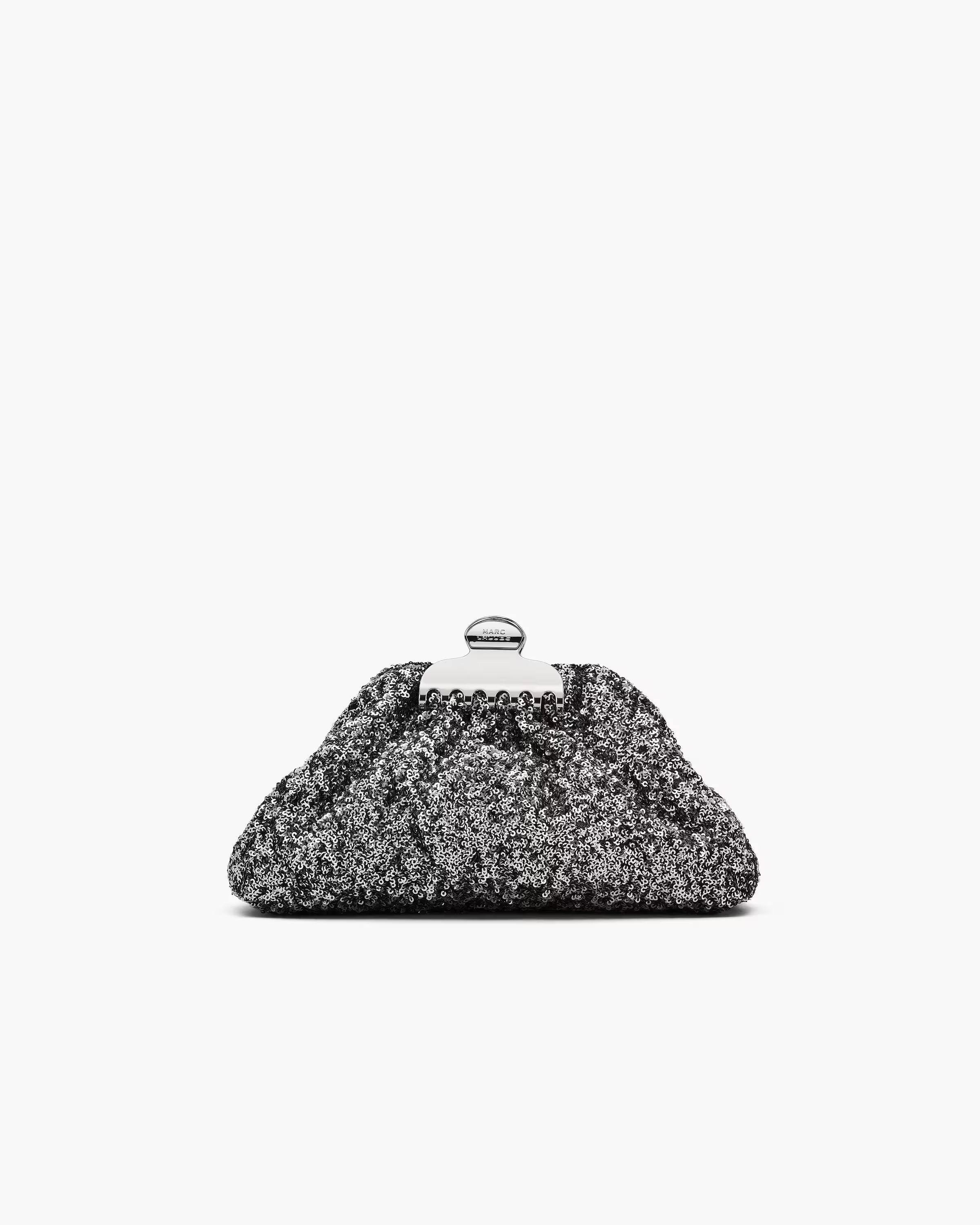 Marc Jacobs The Sequin Glam Small Clutch Silver