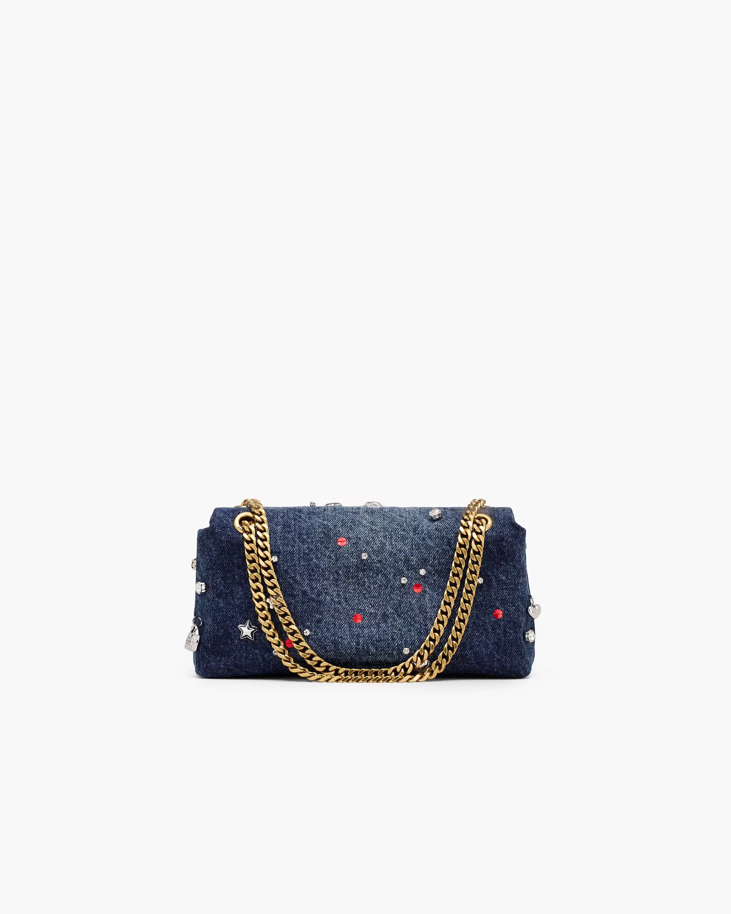 Marc Jacobs The Trinket Charm Denim Dual Chain Mini Bag Medium Wash Multi
