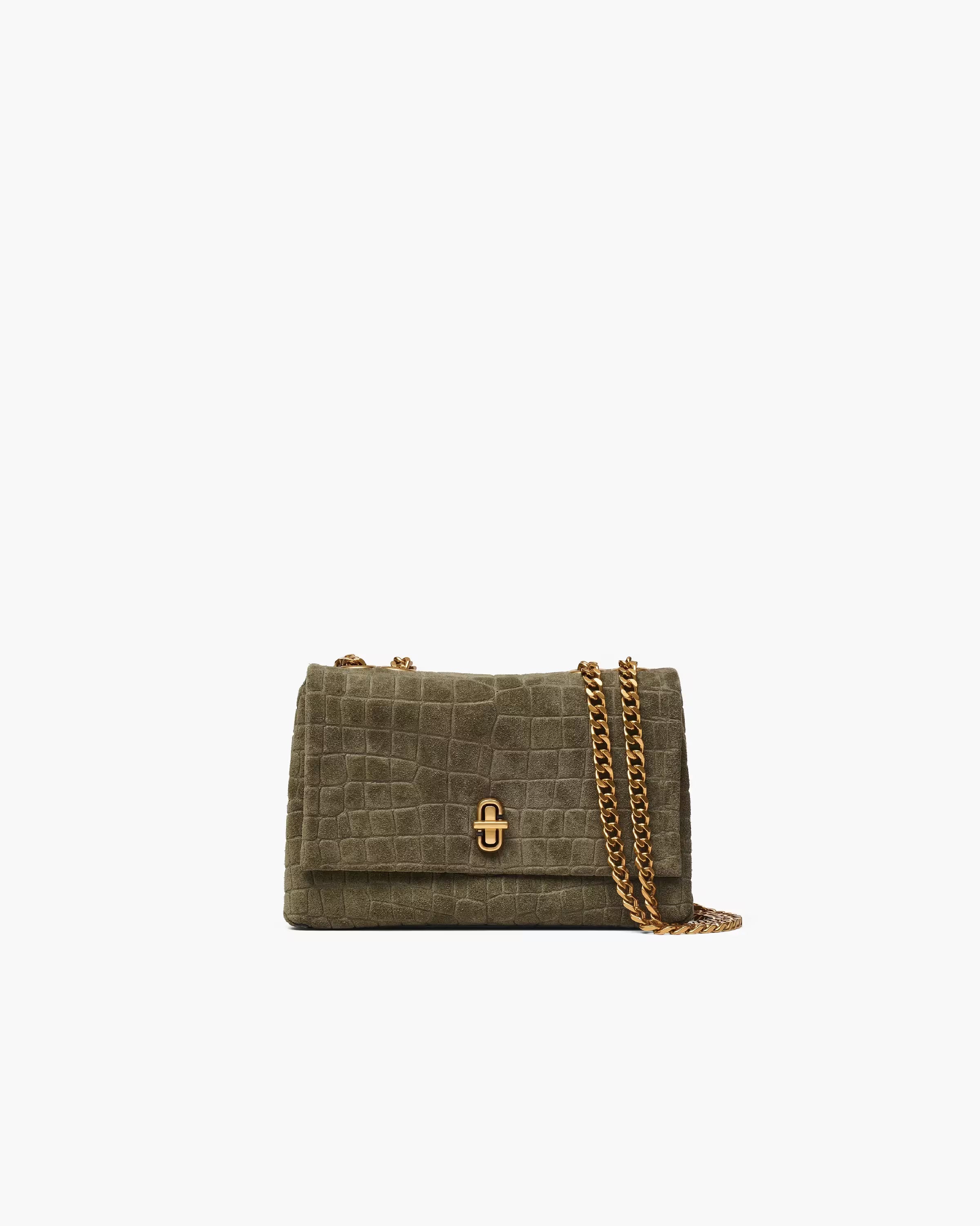 Marc Jacobs The Suede Croc Slim Dual Convertible Shoulder Bag Olive