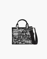 Marc Jacobs The Punk Scribble Canvas Small Tote Bag Black Multi