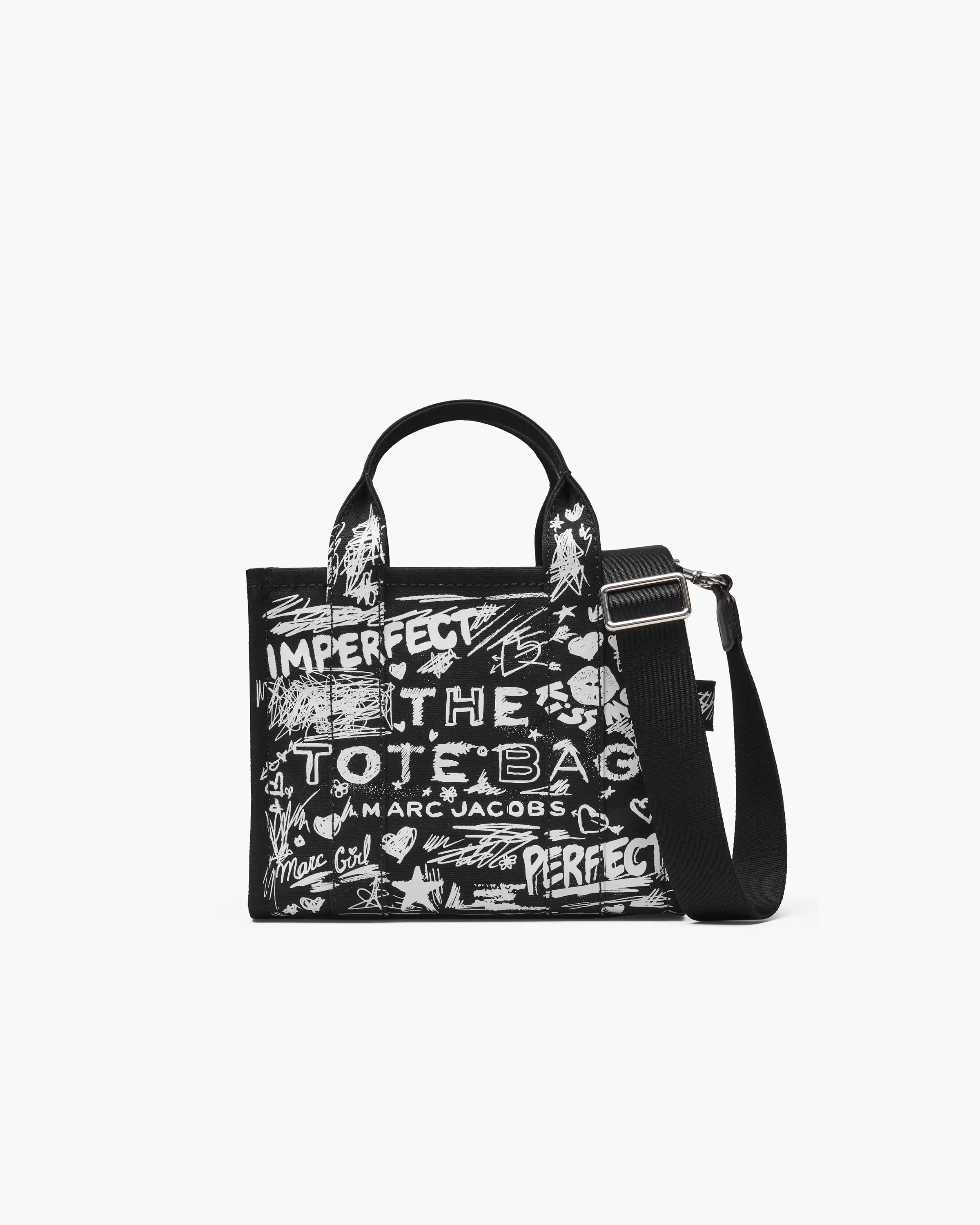 Marc Jacobs The Punk Scribble Canvas Small Tote Bag Black Multi