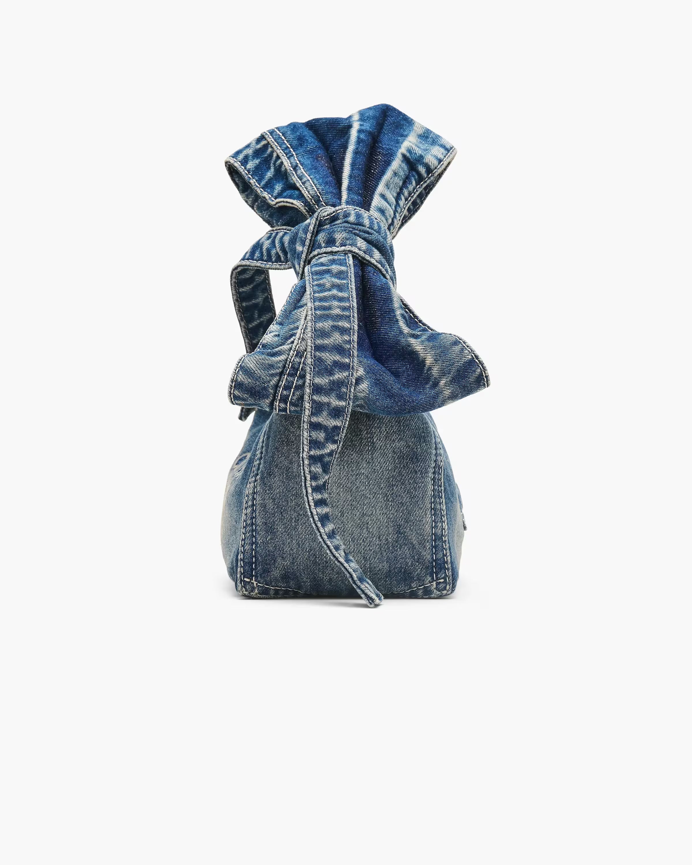 Marc Jacobs The Bow Denim Mini Sack Bag Medium Wash Indigo