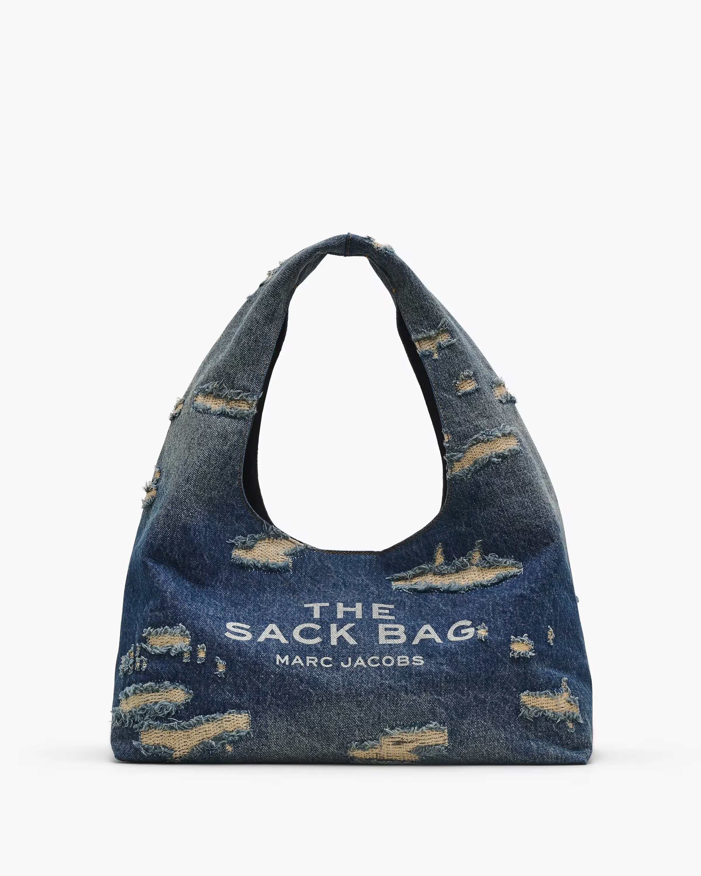 Marc Jacobs The Rip and Repair Denim Sack Bag Punk Indigo