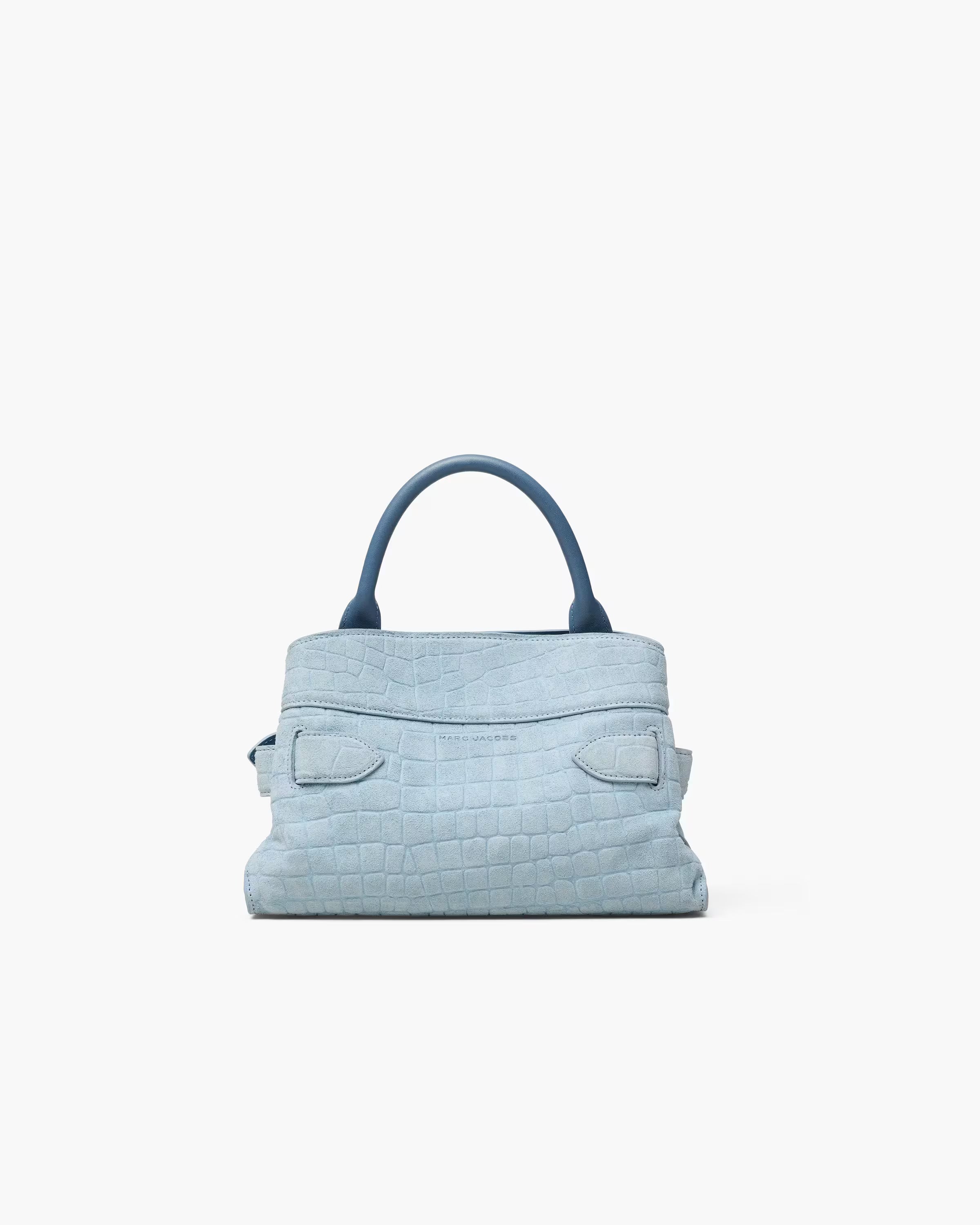 Marc Jacobs The Suede Croc Dakota Small Satchel Blue Mist
