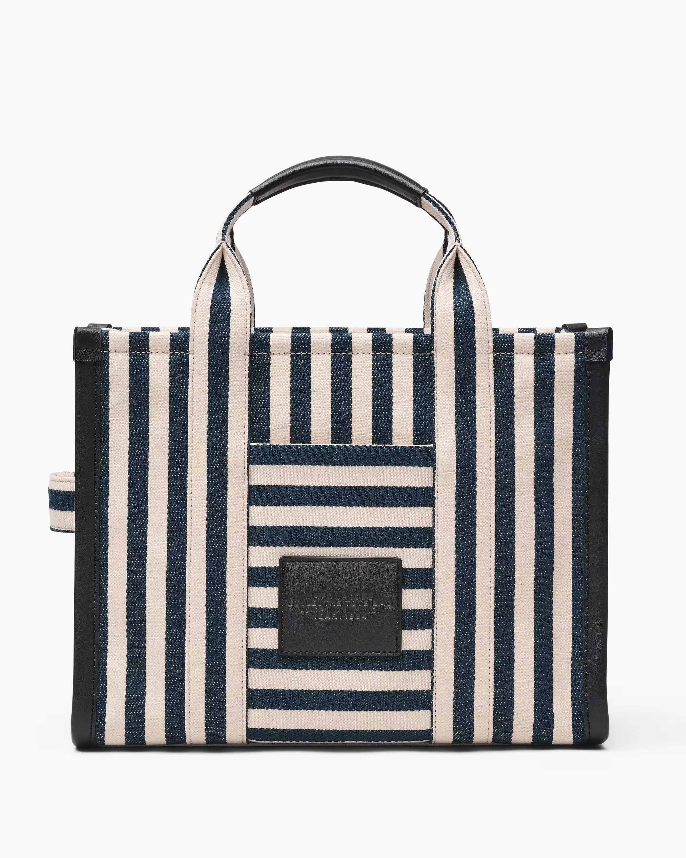 Marc Jacobs The Stripe Canvas Medium Tote Bag Blue Sea Multi