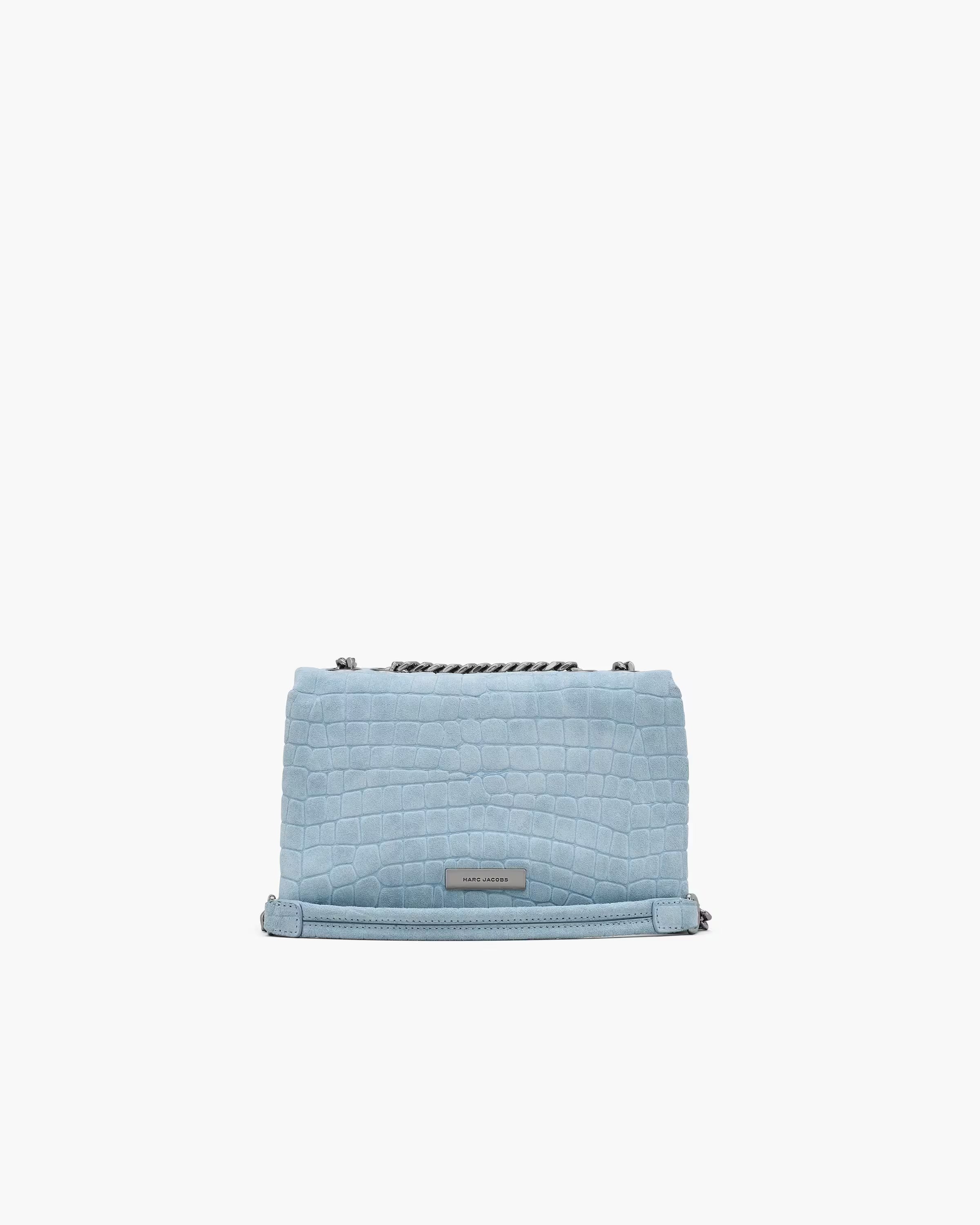 Marc Jacobs The Suede Croc Slim Dual Convertible Shoulder Bag Blue Mist