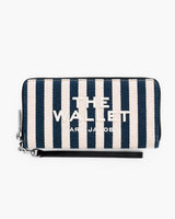 Marc Jacobs The Stripe Canvas Continental Wallet Blue Sea Multi