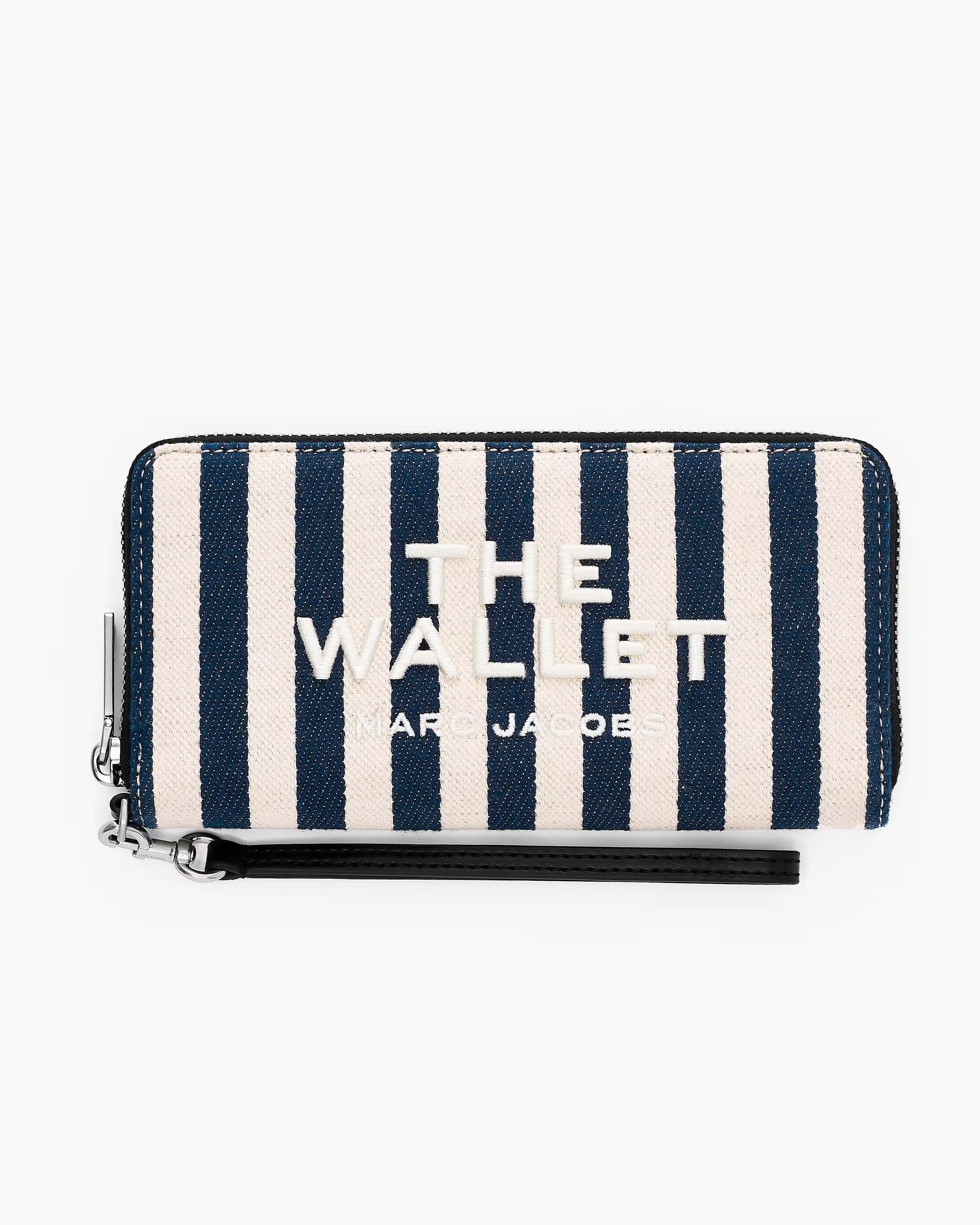 Marc Jacobs The Stripe Canvas Continental Wallet Blue Sea Multi