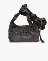 Marc Jacobs The Bow Denim Mini Sack Bag Black Wash