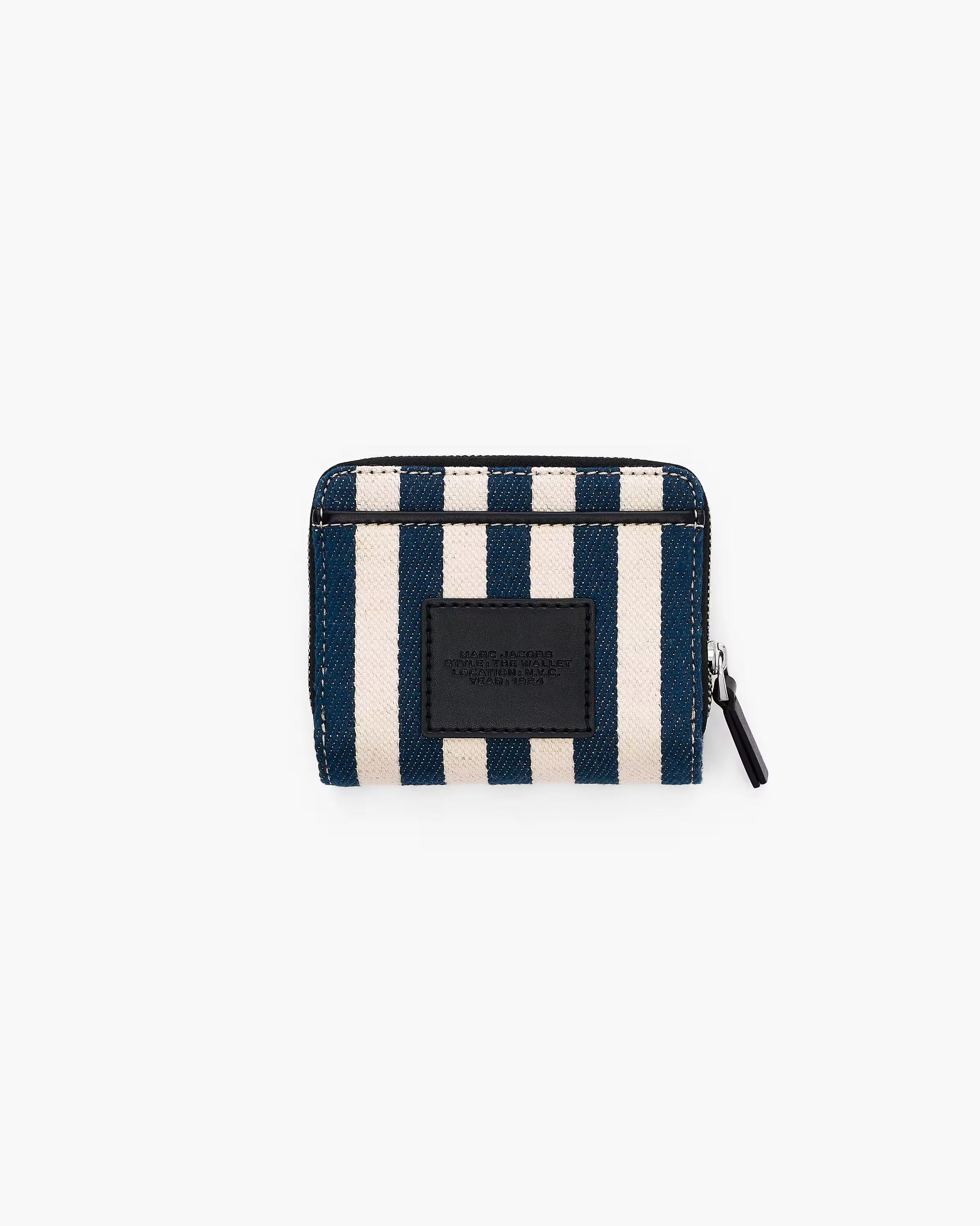 Marc Jacobs The Stripe Canvas Mini Compact Wallet Blue Sea Multi