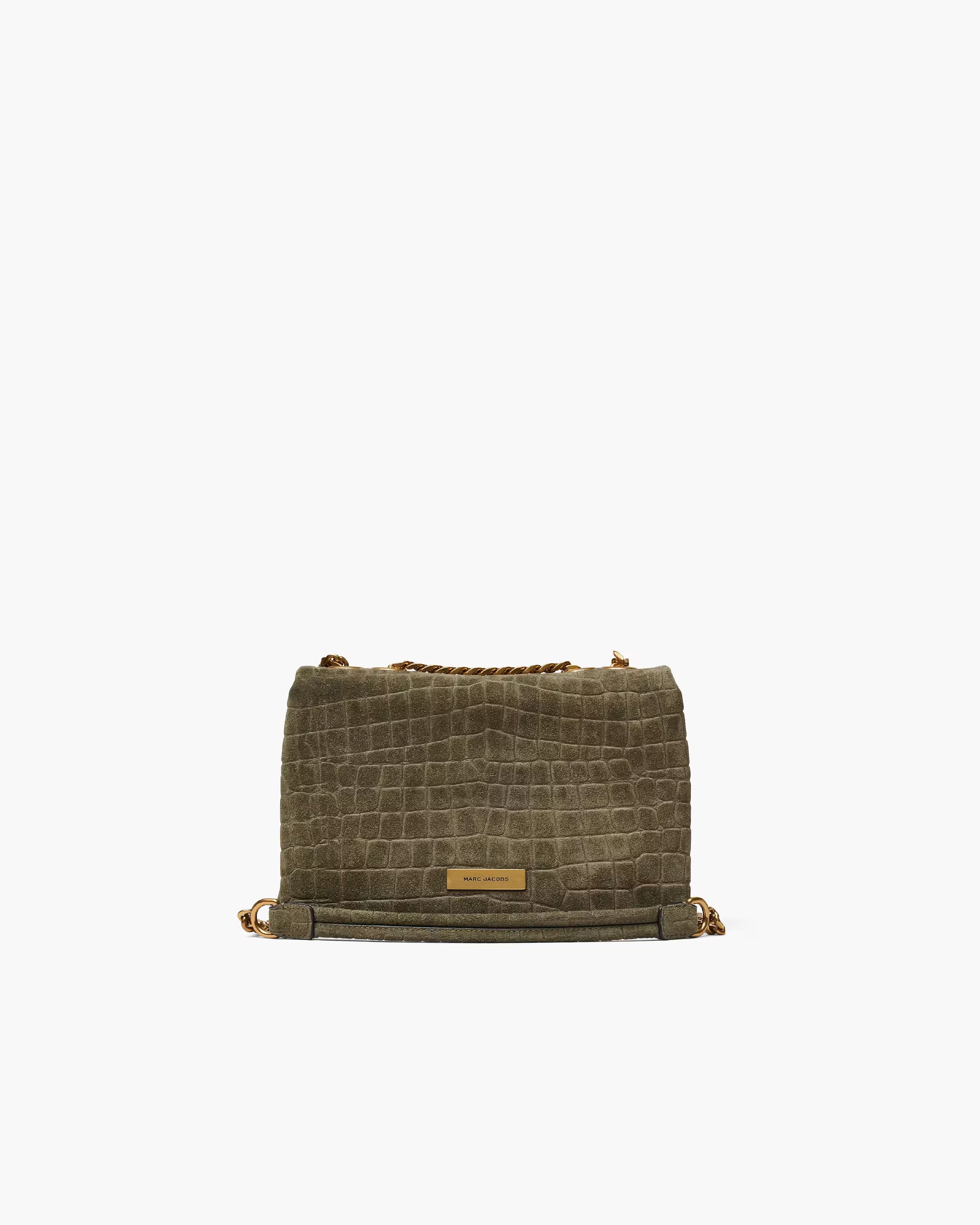 Marc Jacobs The Suede Croc Slim Dual Convertible Shoulder Bag Olive