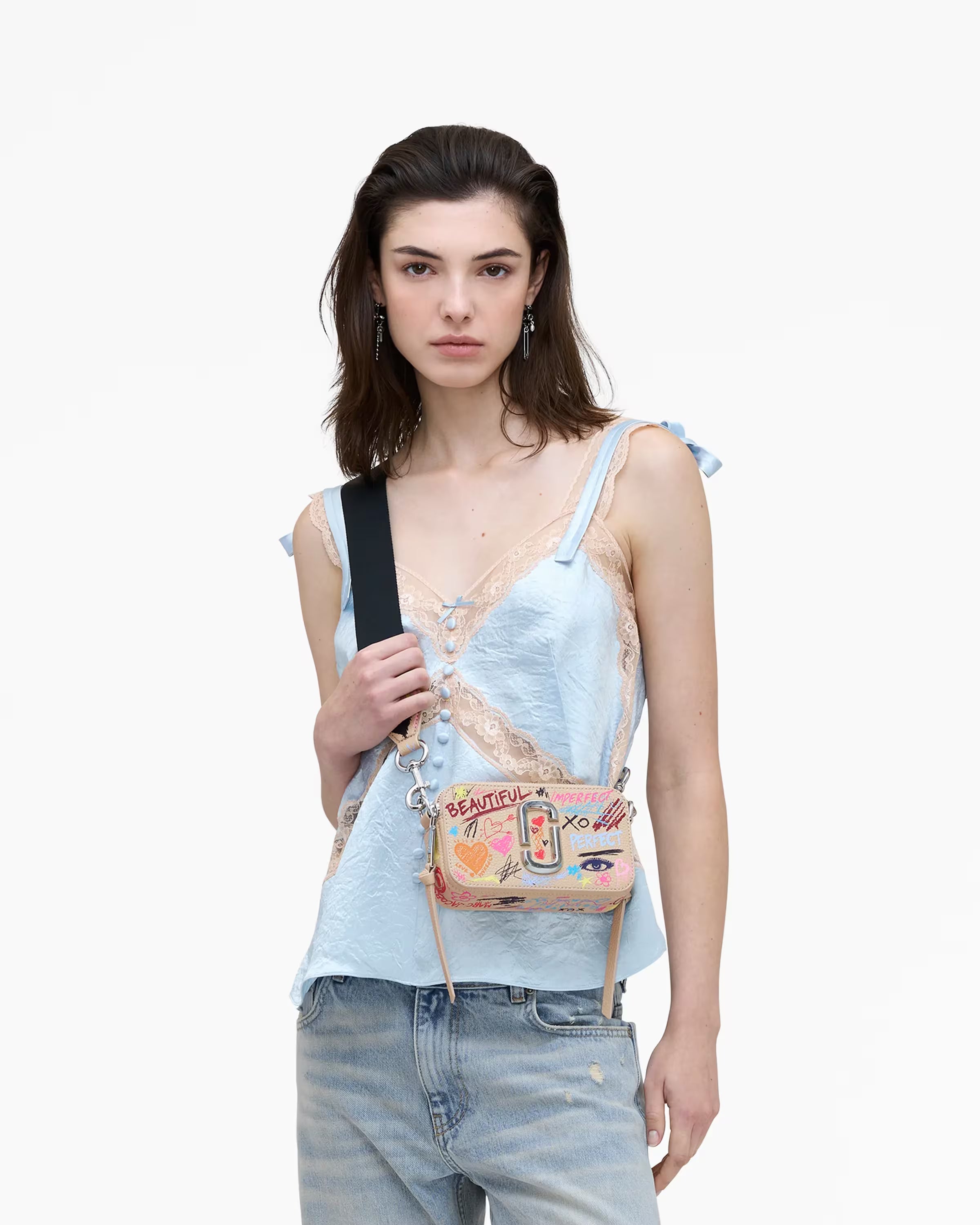 Marc Jacobs The Punk Scribble Snapshot Beige Multi