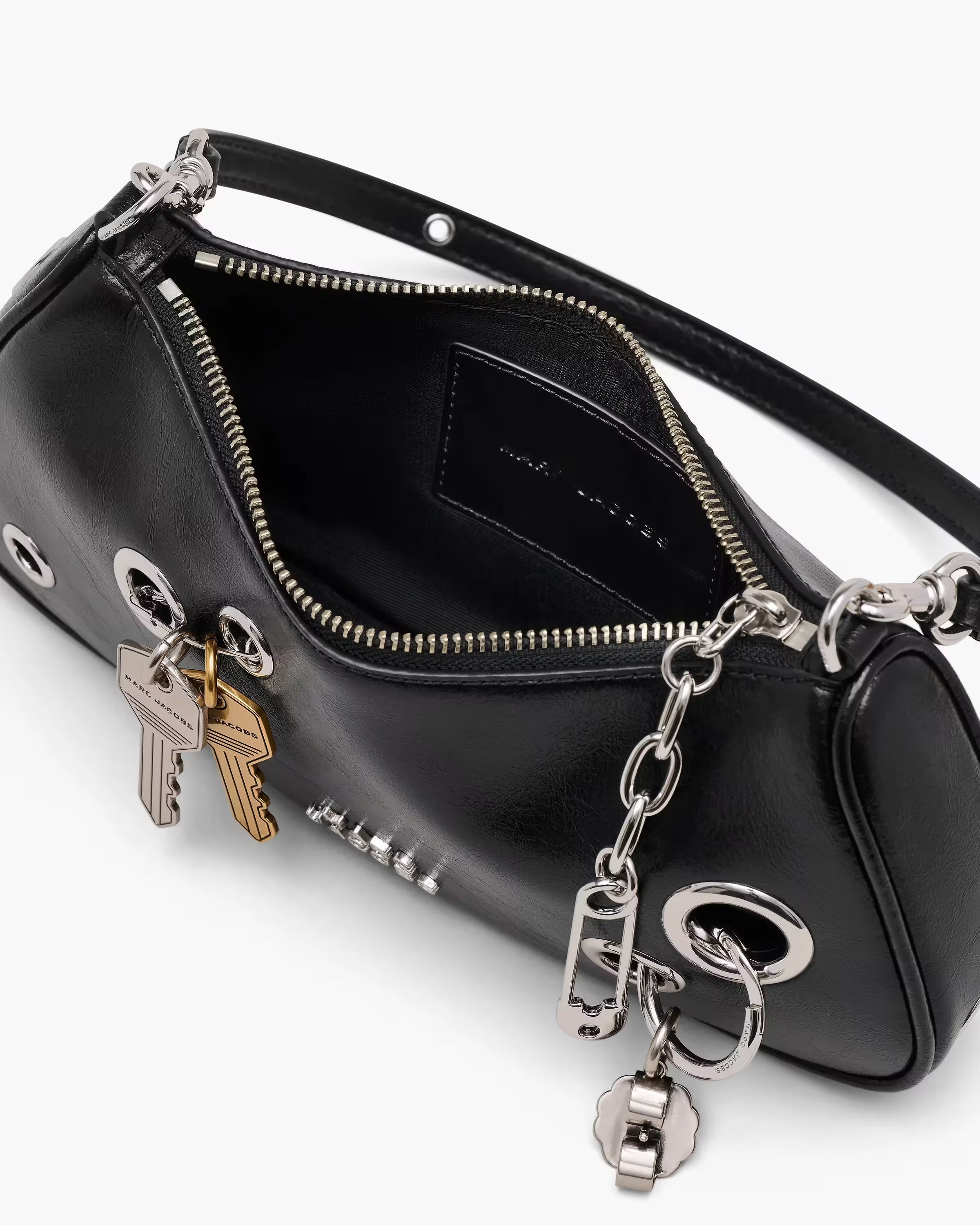 Marc Jacobs The Grommet Charm Shoulder Bag Black