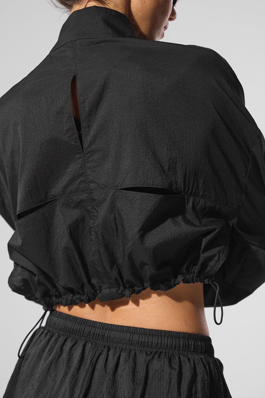 Alo Yoga Cropped 1/4 Zip Aerial Pullover - Black