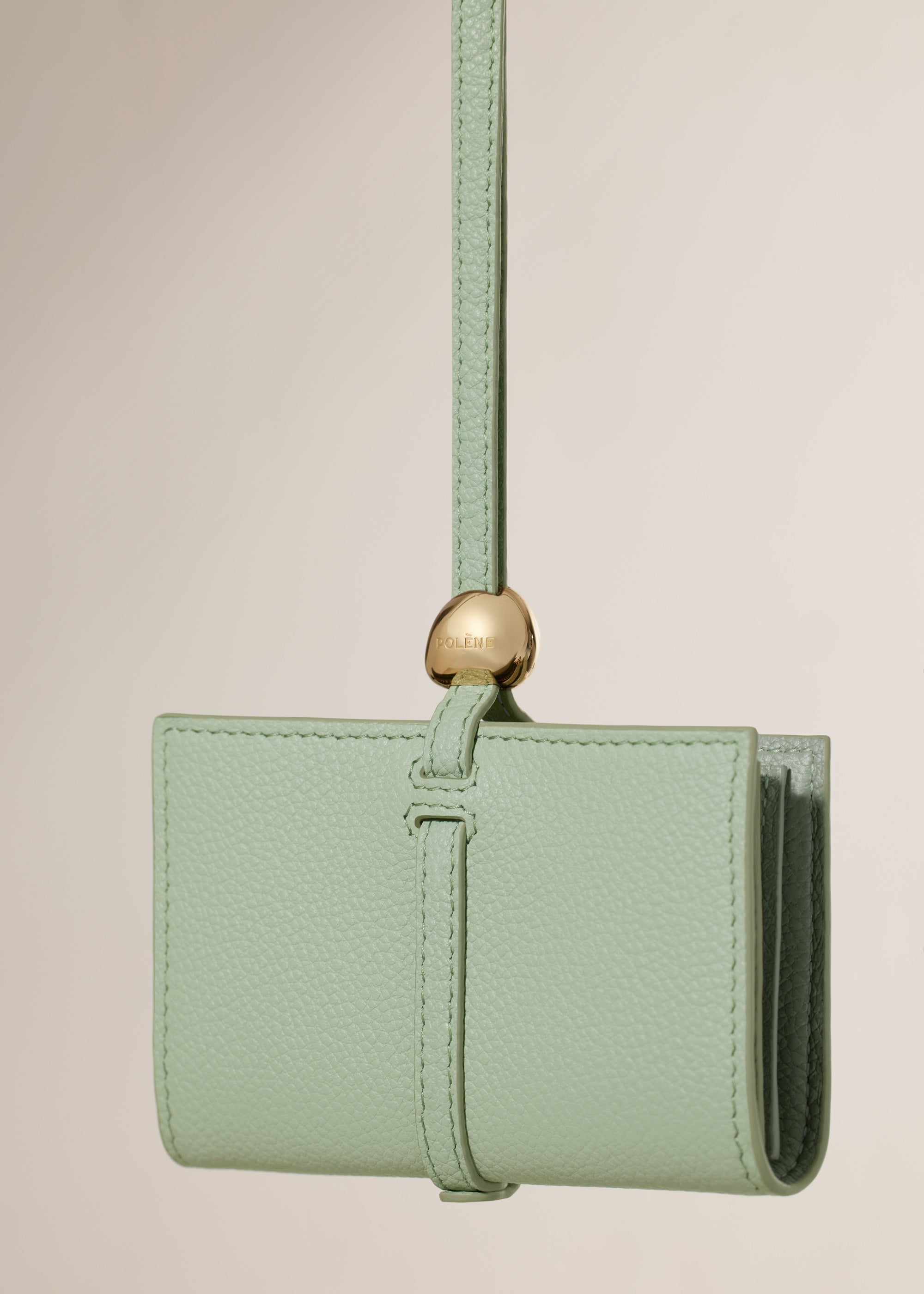 Polene Kayé Card Holder - Textured Duo Fresh Almond