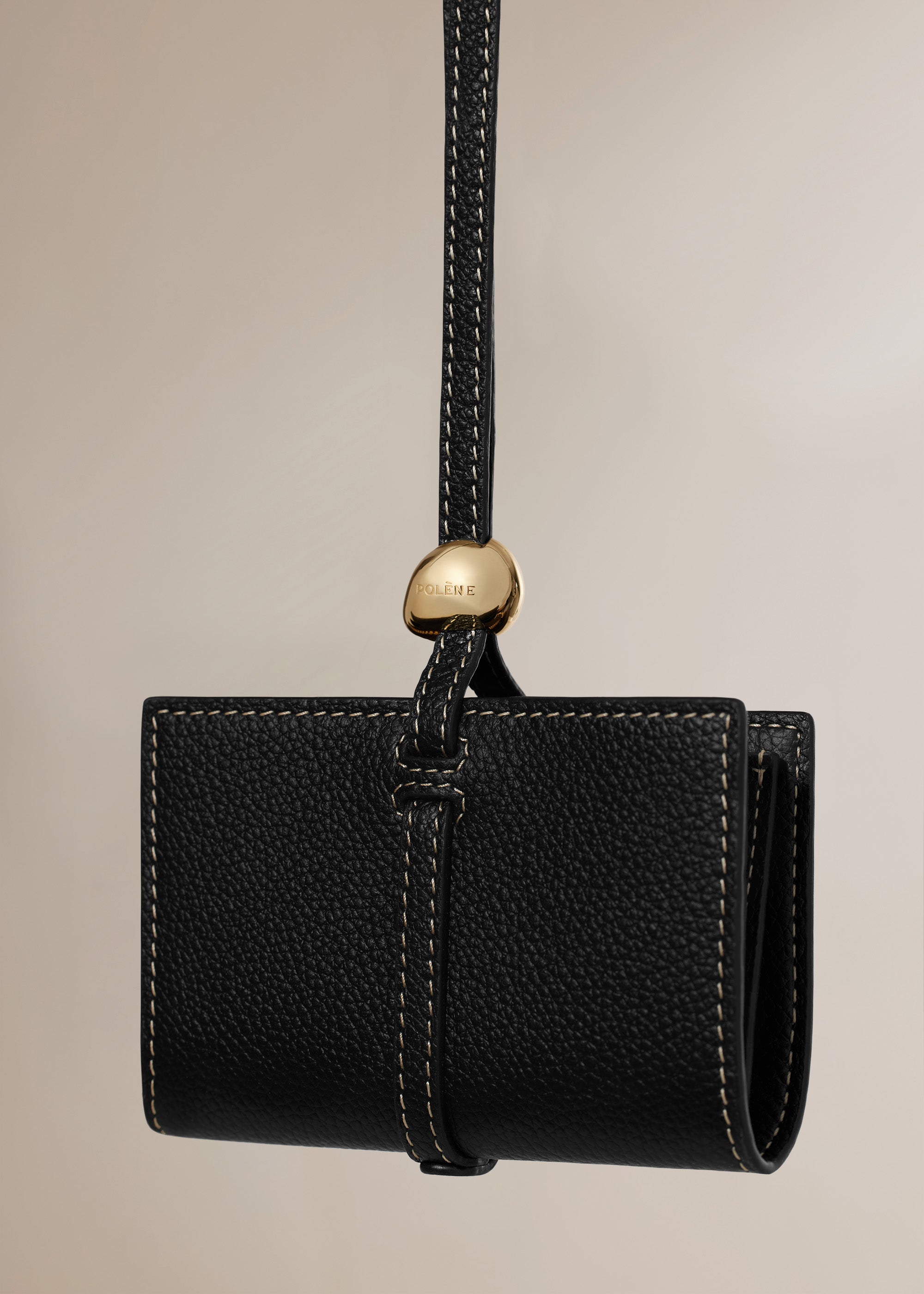Polene Kayé Card Holder - Textured Black