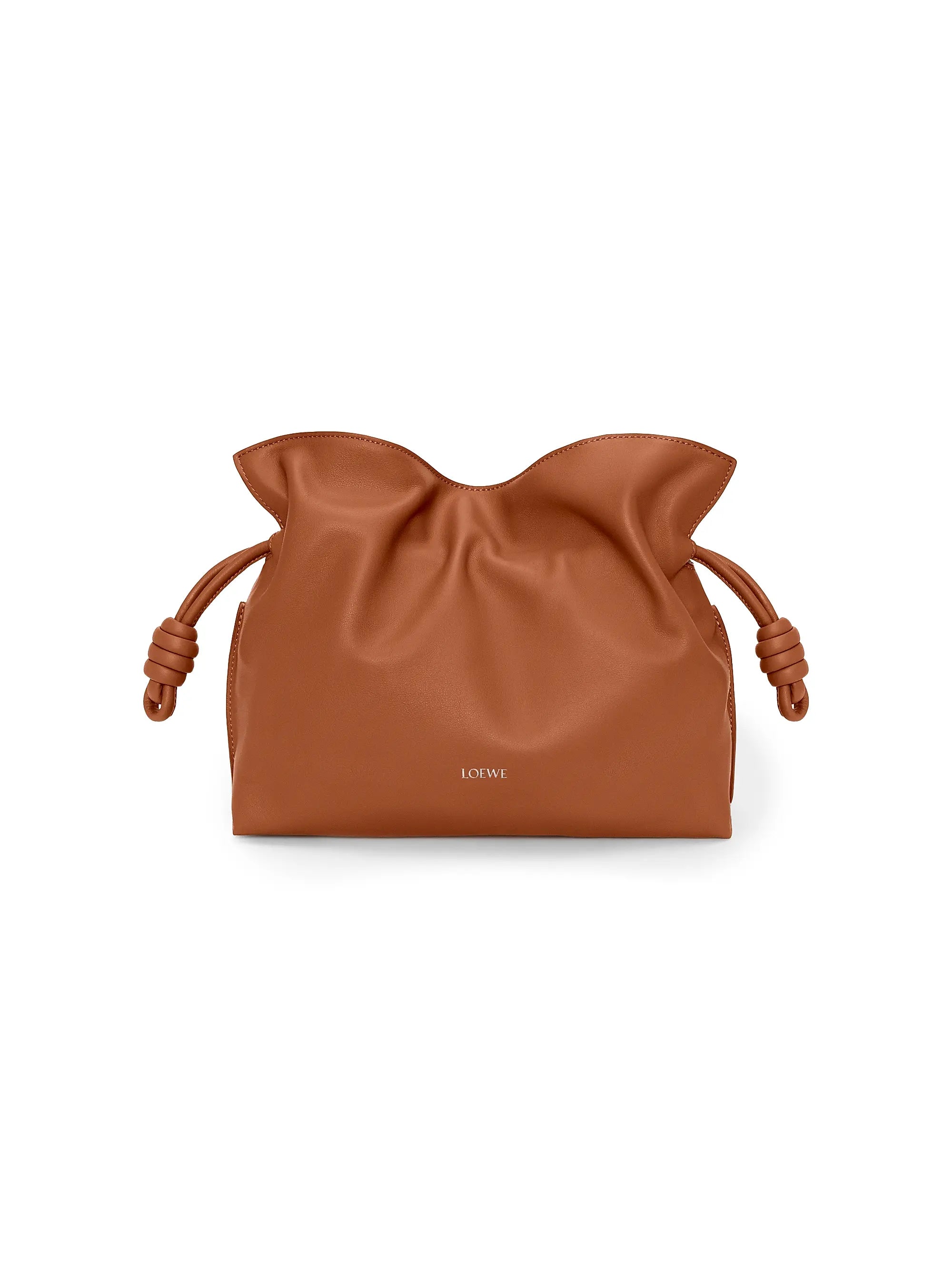 LOEWE Flamenco Drawstring Smooth Leather Clutch