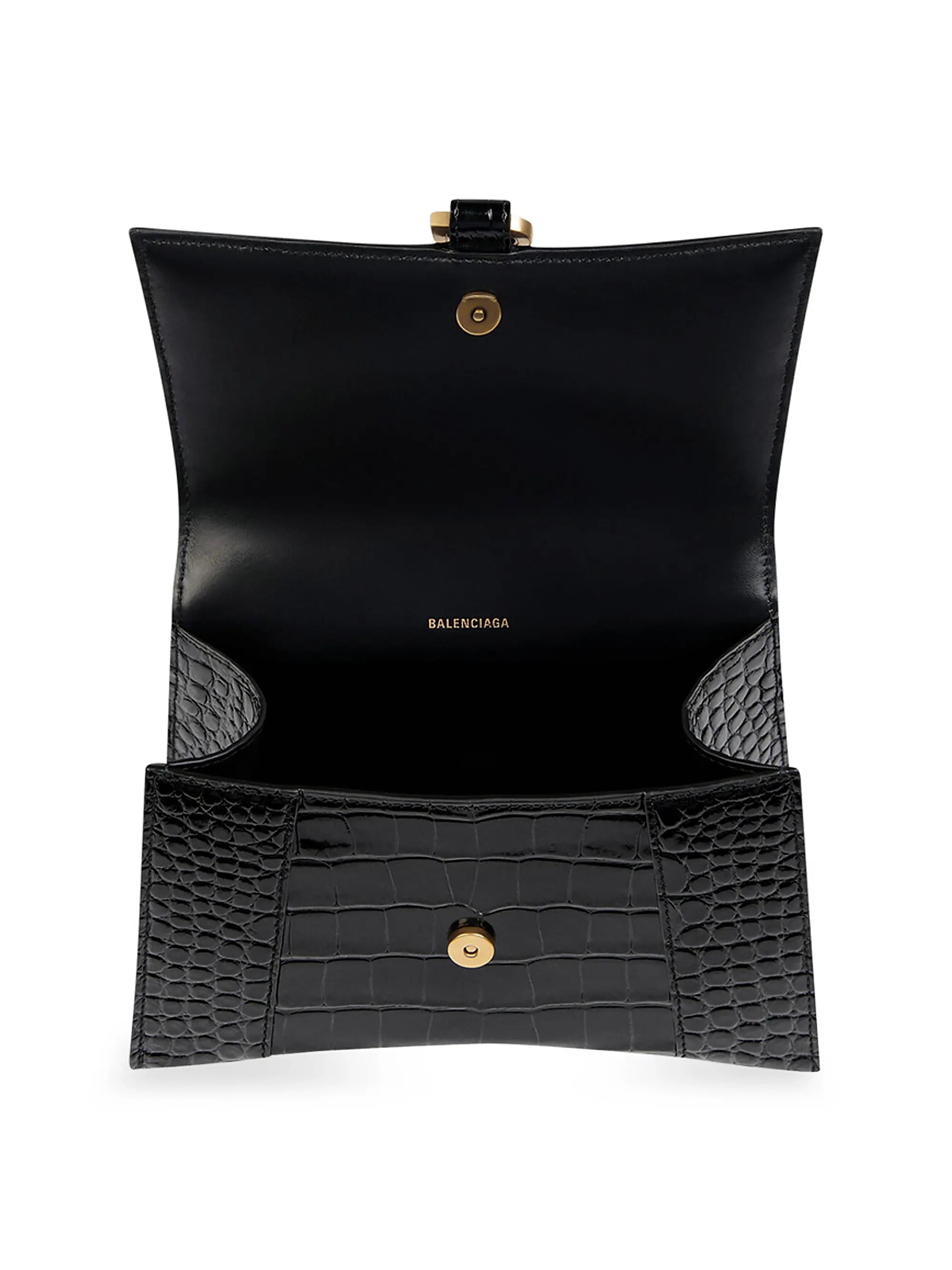 Balenciaga Hourglass XS Handbag Crocodile Embossed