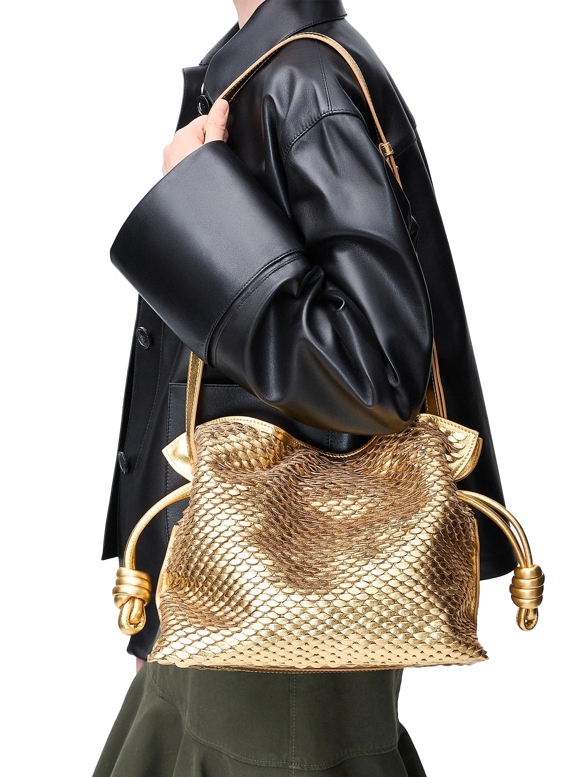 LOEWE Flamenco Scales Leather Clutch