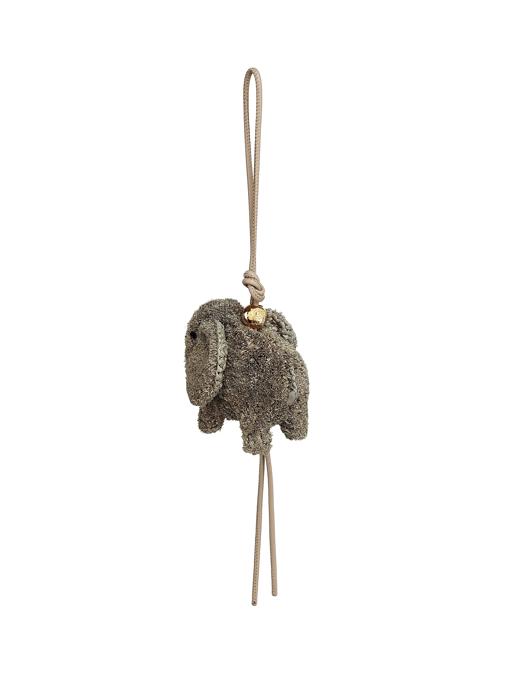 LOEWE LOEWE x Paula's Ibiza Raffia & Leather Elephant Charm