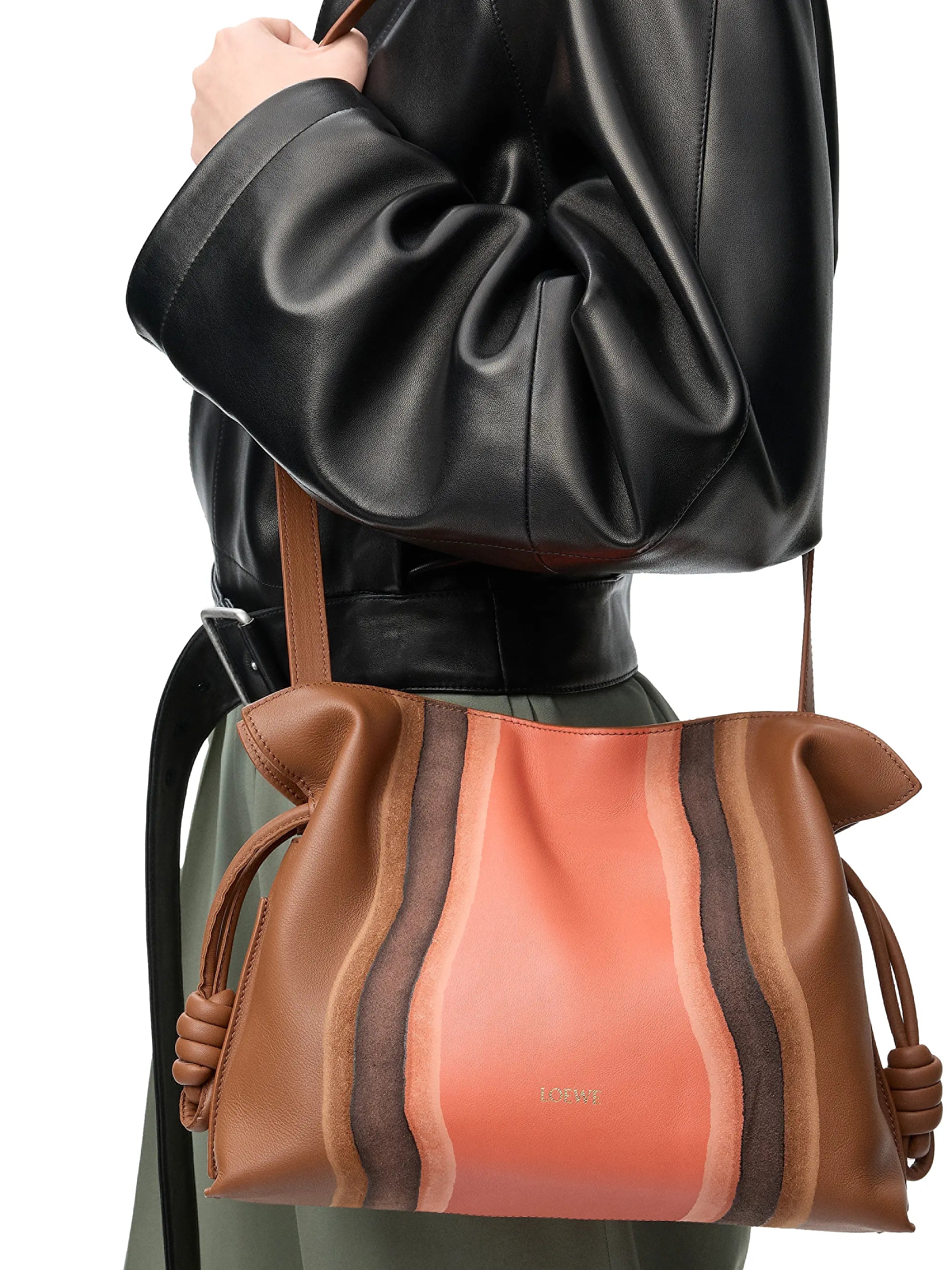 LOEWE Flamenco Landscape Leather Clutch