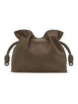 LOEWE Medium Flamenco Drawstring Grained Leather Clutch