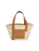 LOEWE Small Leather-Trimmed Woven Basket Bag