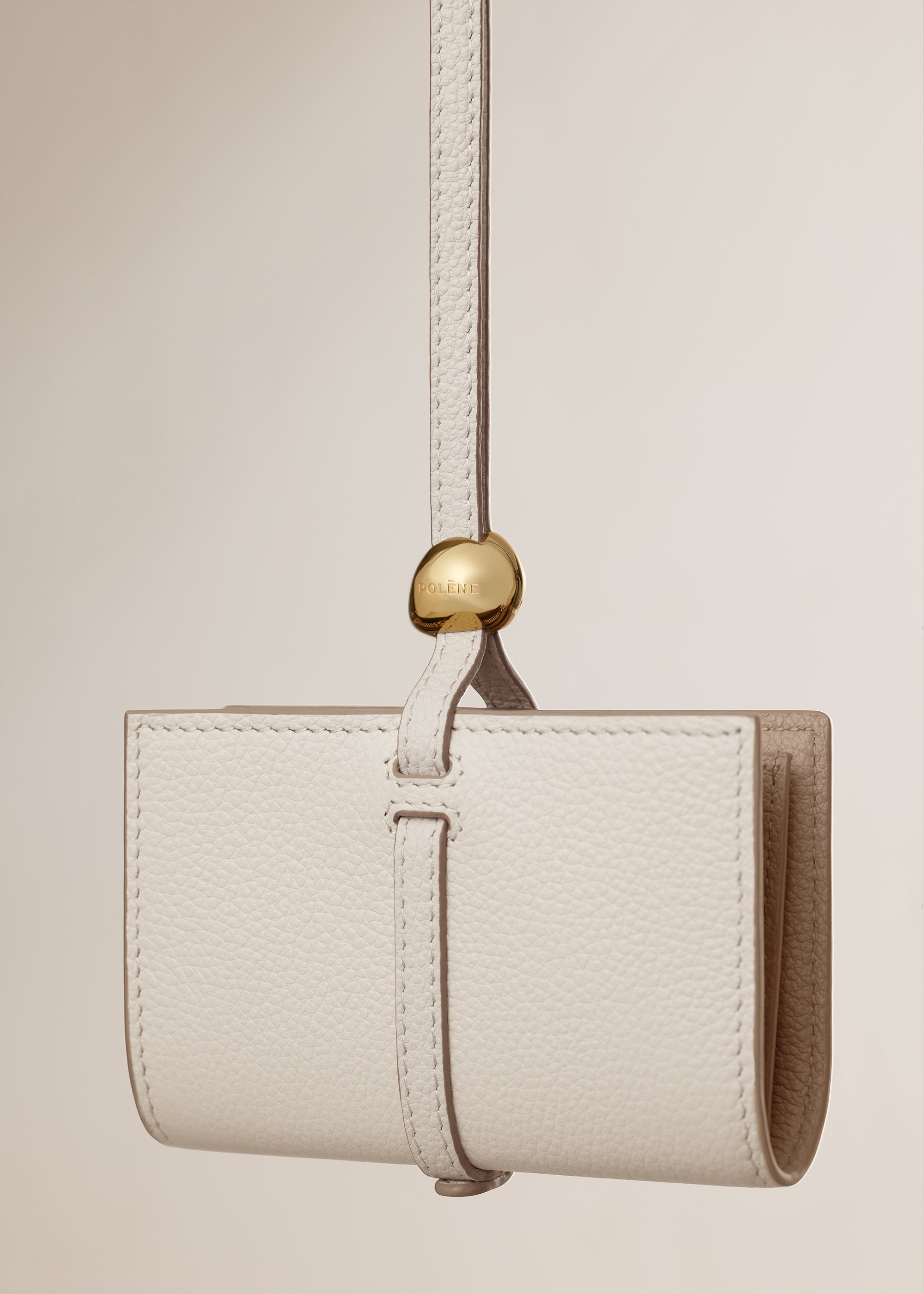 Polene Kayé Card Holder - Textured Duo Chalk
