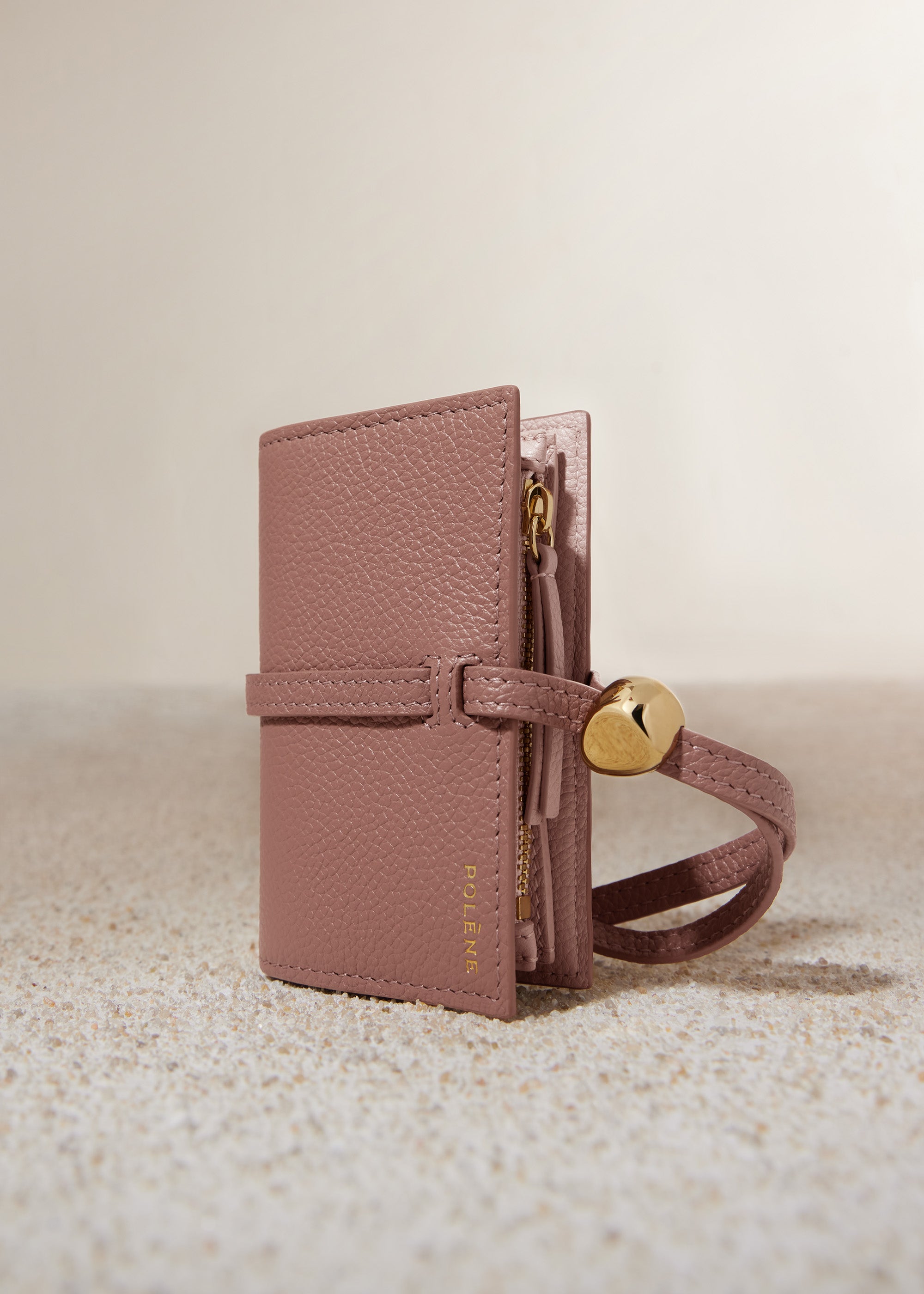 Polene Kayé Card Holder - Textured Duo Blush