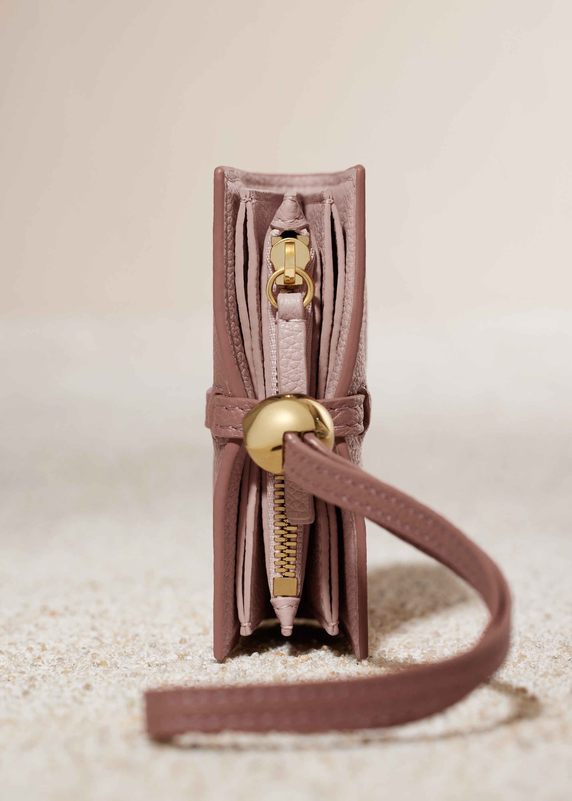 Polene Kayé Card Holder - Textured Duo Blush