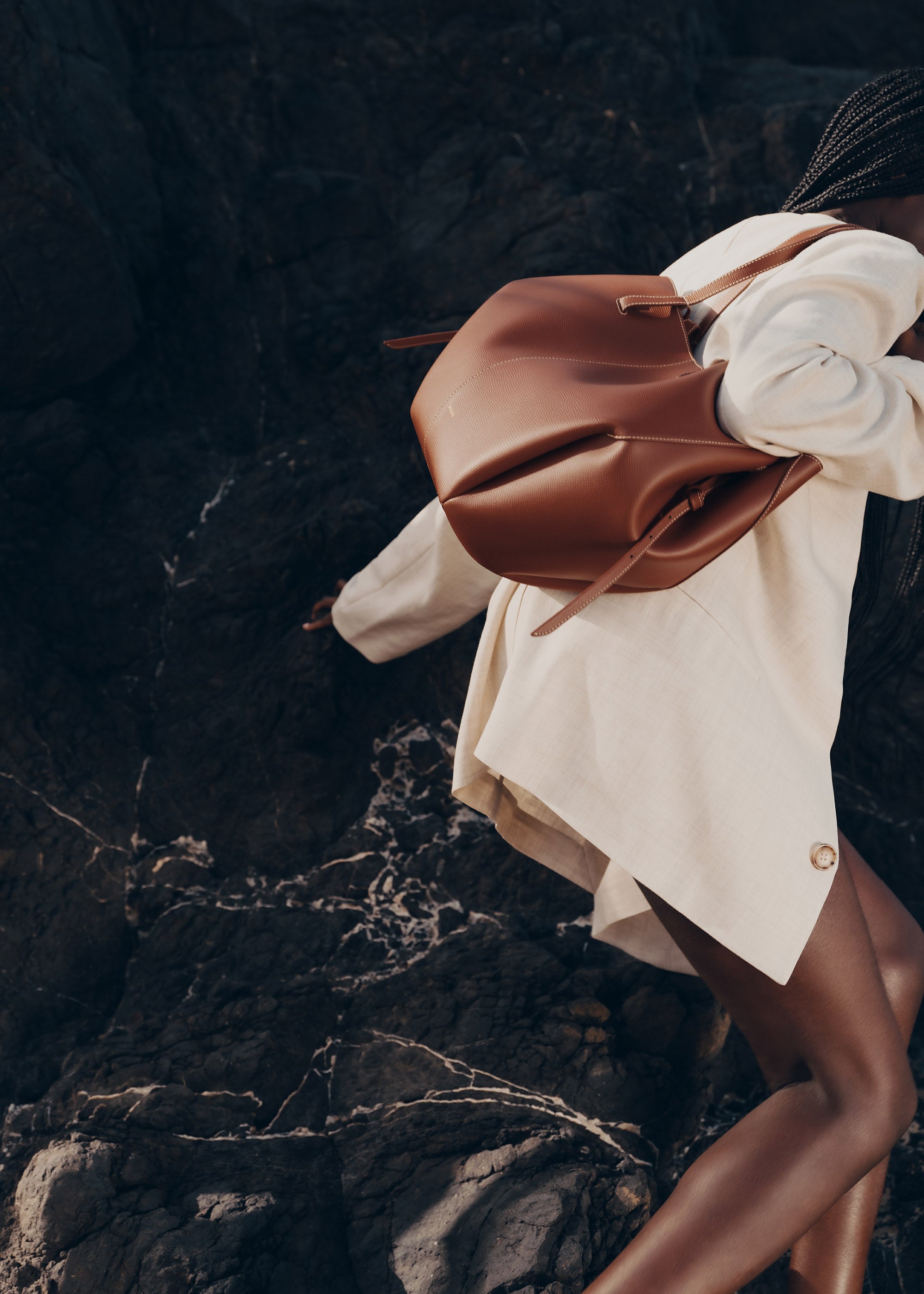 Polene Cyme Textured Cognac